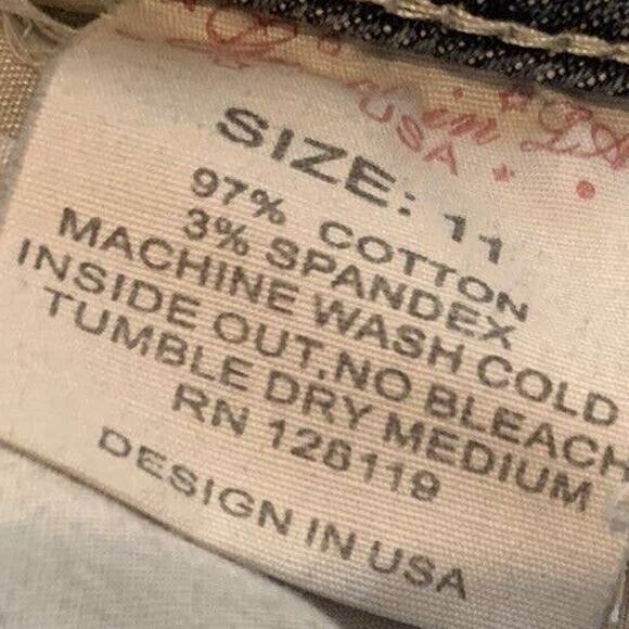 Grace In LA Studded Skinny Jeans 11/32 Blue Embellished Thick Stitch Flap Pocket - Picture 5 of 10